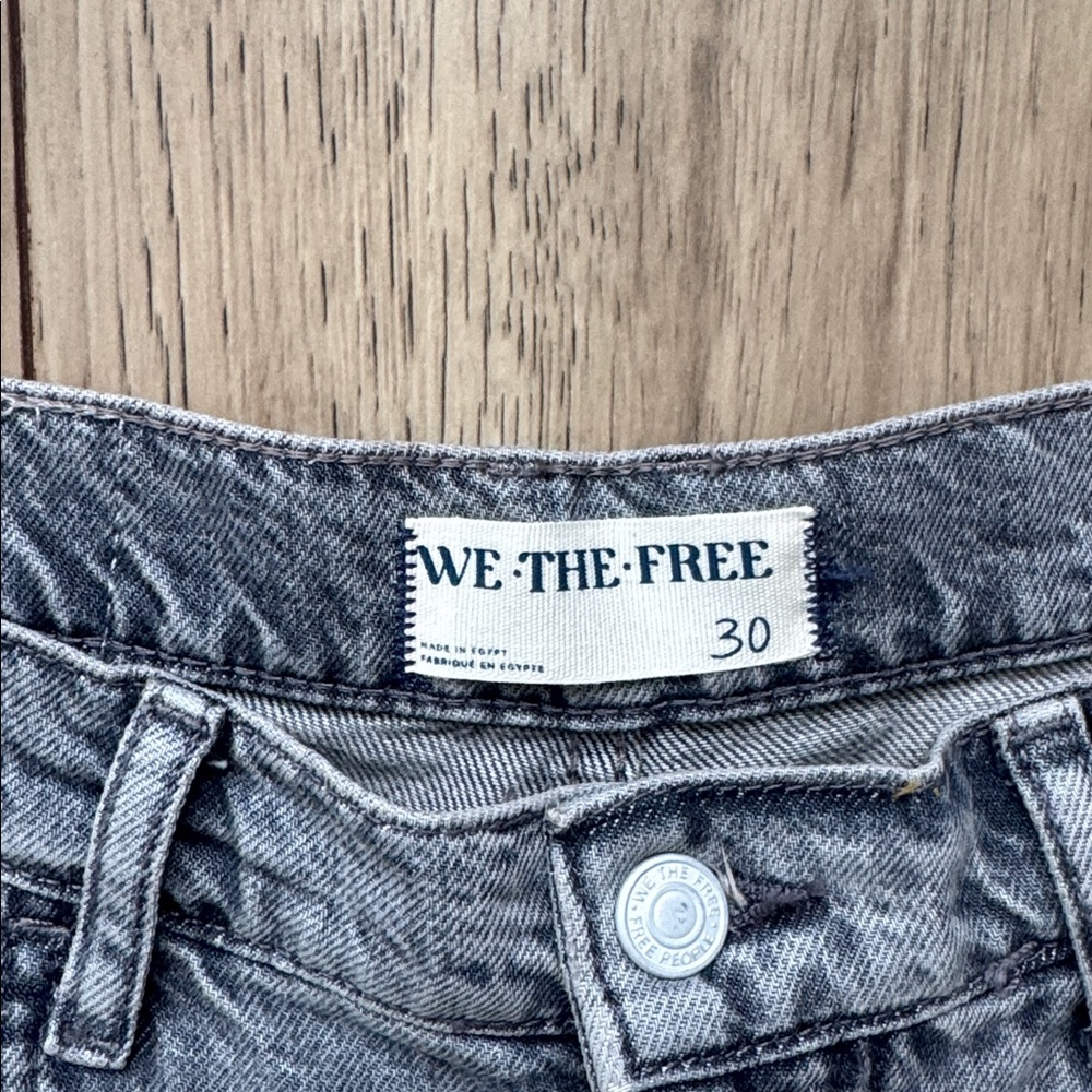 We The Free Wide Leg Relaxed Fit Gray Jeans Women’s Size 30 - Picture 4 of 14